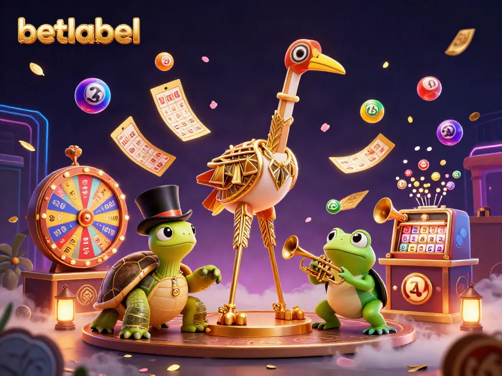 Experience thrilling gaming at Betlabel Casino with vibrant lottery elements and lively characters.