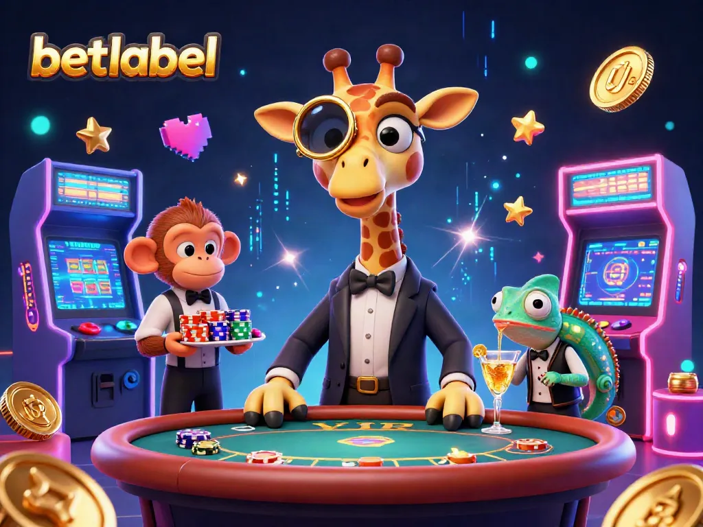 Experience thrilling gameplay at Betlabel Casino with animated characters and dynamic casino elements.